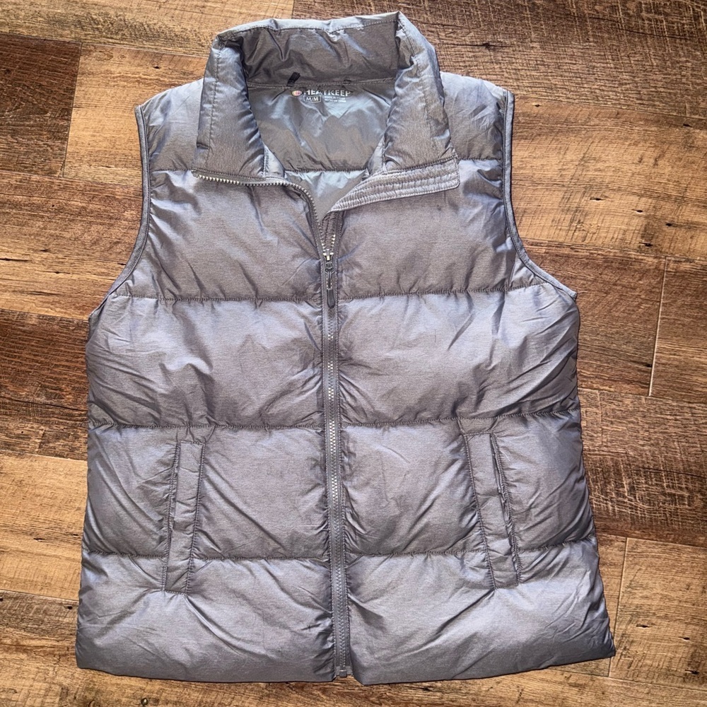 HeatKeep Metallic Gray Puffer Vest